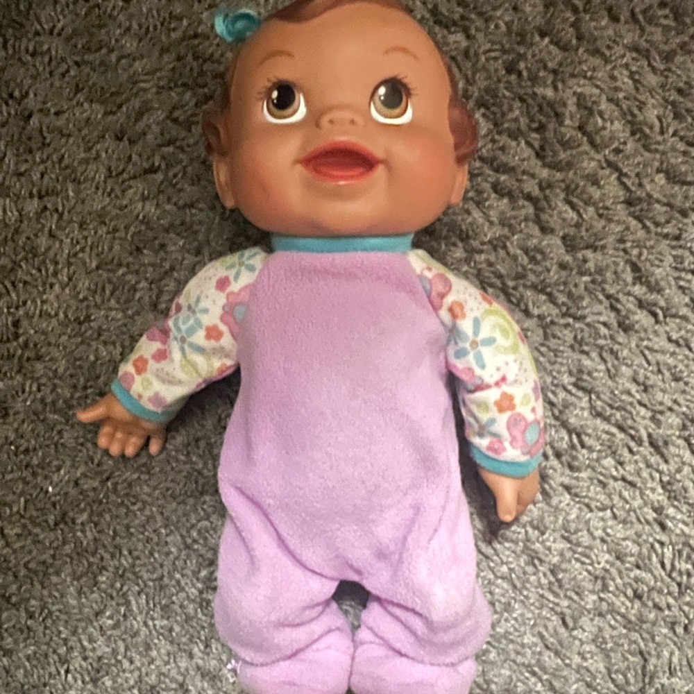 Baby doll needs battery’s and walks and laughs